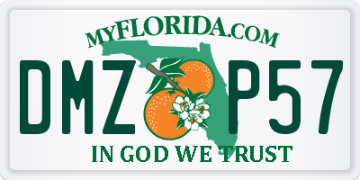 FL license plate DMZP57