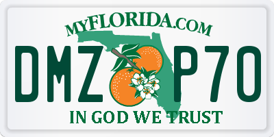 FL license plate DMZP70