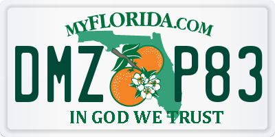 FL license plate DMZP83