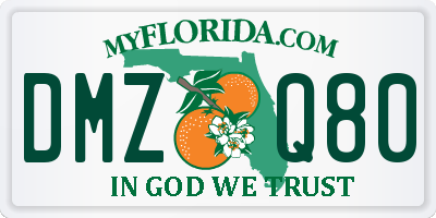 FL license plate DMZQ80