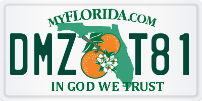FL license plate DMZT81