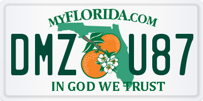 FL license plate DMZU87