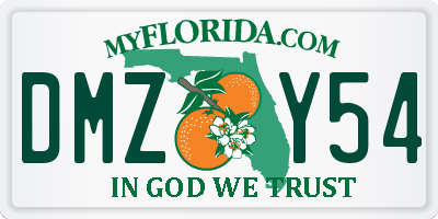FL license plate DMZY54