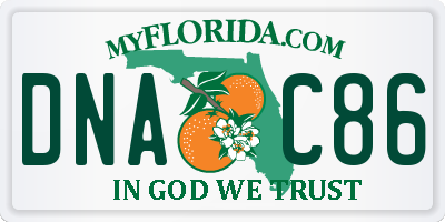 FL license plate DNAC86