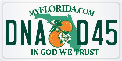 FL license plate DNAD45