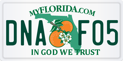 FL license plate DNAF05