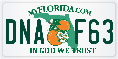 FL license plate DNAF63