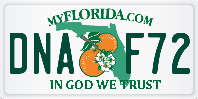 FL license plate DNAF72