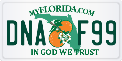 FL license plate DNAF99