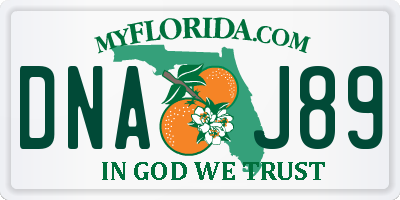 FL license plate DNAJ89