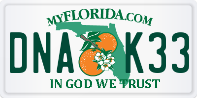 FL license plate DNAK33
