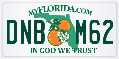 FL license plate DNBM62