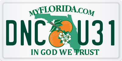 FL license plate DNCU31