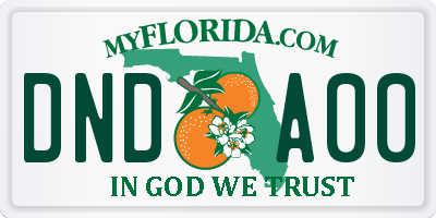 FL license plate DNDA00