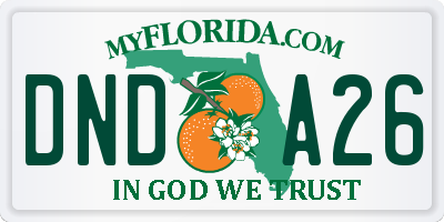FL license plate DNDA26