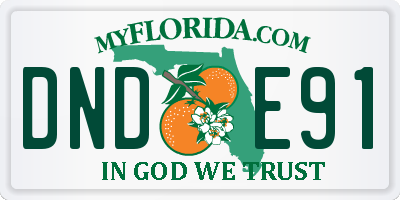 FL license plate DNDE91