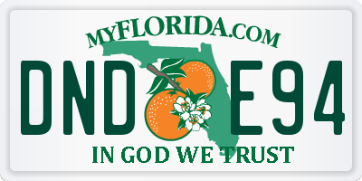 FL license plate DNDE94