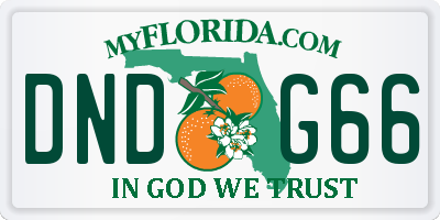 FL license plate DNDG66