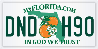 FL license plate DNDH90
