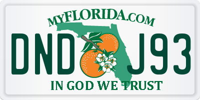 FL license plate DNDJ93