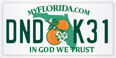 FL license plate DNDK31