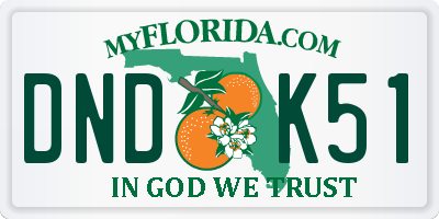 FL license plate DNDK51
