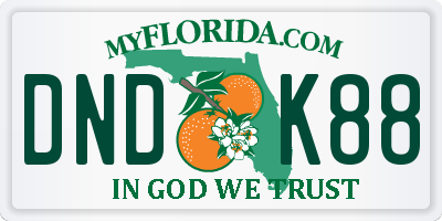 FL license plate DNDK88
