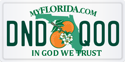 FL license plate DNDQ00