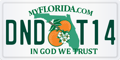 FL license plate DNDT14