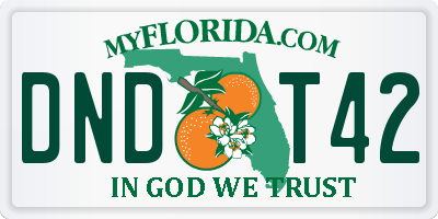 FL license plate DNDT42