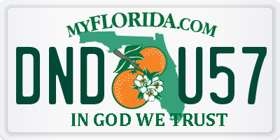 FL license plate DNDU57