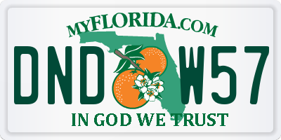 FL license plate DNDW57