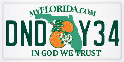 FL license plate DNDY34
