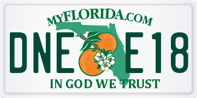 FL license plate DNEE18
