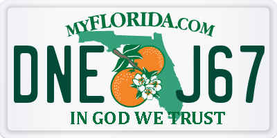 FL license plate DNEJ67