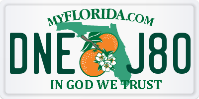 FL license plate DNEJ80
