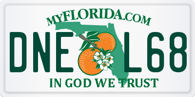 FL license plate DNEL68