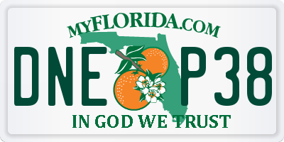 FL license plate DNEP38