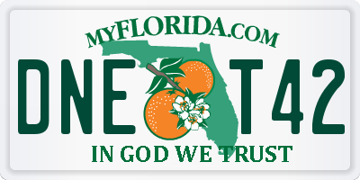 FL license plate DNET42