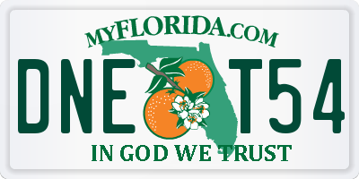 FL license plate DNET54