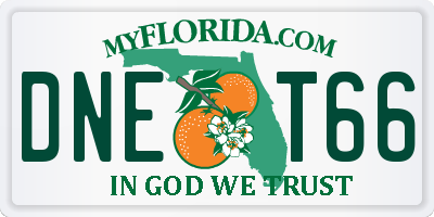 FL license plate DNET66