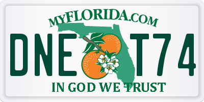 FL license plate DNET74