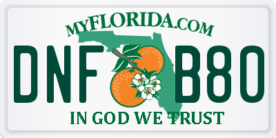 FL license plate DNFB80