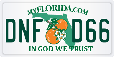 FL license plate DNFD66