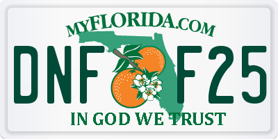 FL license plate DNFF25