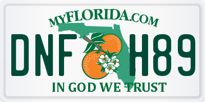 FL license plate DNFH89
