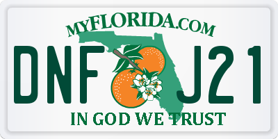 FL license plate DNFJ21