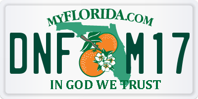FL license plate DNFM17