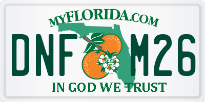 FL license plate DNFM26