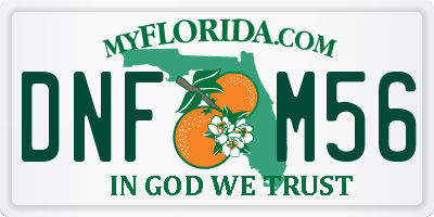 FL license plate DNFM56